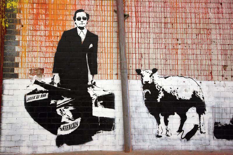 Stencils by Blek le Rat at Cans Festival in London in 2008. Photo by Bruno Girin.