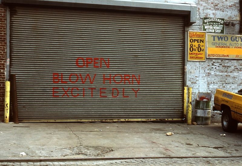 Blown horn excitedly - Photo by Dan Witz