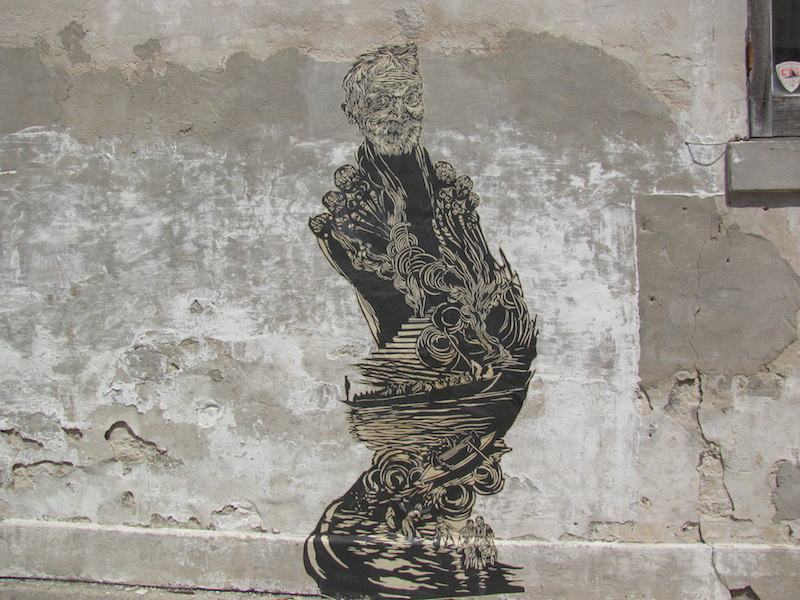 A Swoon wheatpaste. Photo by Rex Dingler.