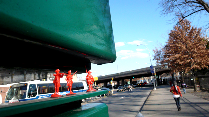 One of General Howe's early toy soldier street installations. Photo by General Howe.