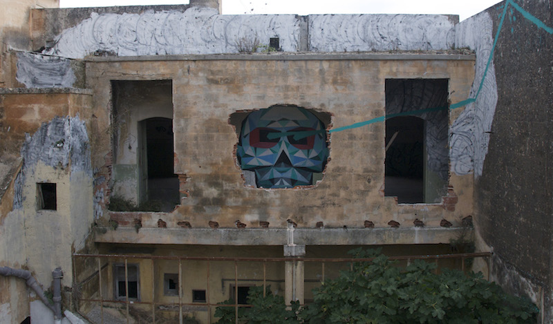 Remnants of "Combo," an animation by David Ellis and Blu. Photo by RJ Rushmore.