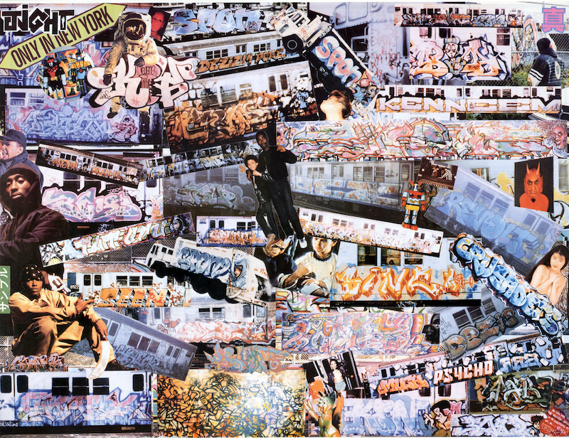 The center page of IGTimes volume 14, 1994 - broadsheet (17"x22") with a half fold. Design by PHASE2, early 1970's godfather of aerosol lettering and major flyer designer of early 'hip hop' events from the late 1970's. Courtesy of David Schmidlapp.