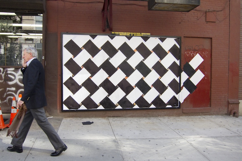 An ad takeover by Jordan Seiler from his Weave It! series, which he describes as “an ongoing collaboration between PublicAdCampaign, National Promotions of America and its sister company Contest Promotions.” Photo by Jordan Seiler.
