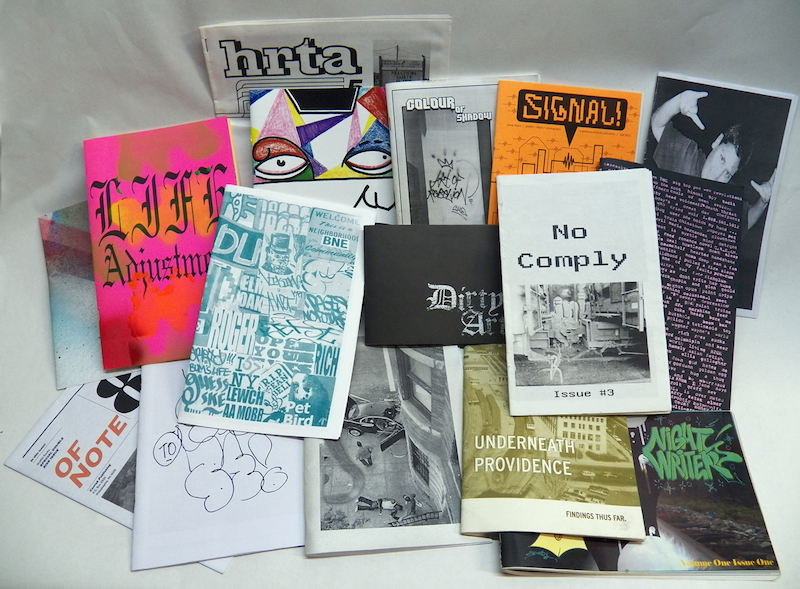 Various graffiti zines. Photo by Adam Void.