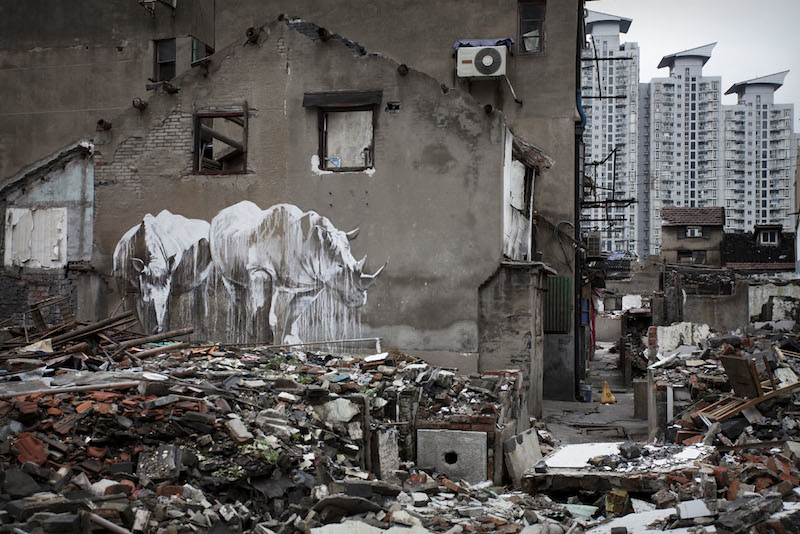"the taming of the beasts" by Faith47 in Shanghai. Photo by Faith47.