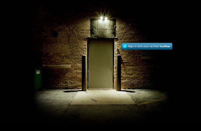 Screenshot of the homepage of The World's Most Exclusive Website. Photo by Marc Sullivan.