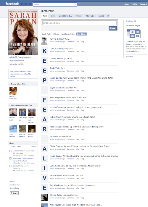An example of letterbombing on Facebook. Screenshot courtesy of Jeff Greenspan.