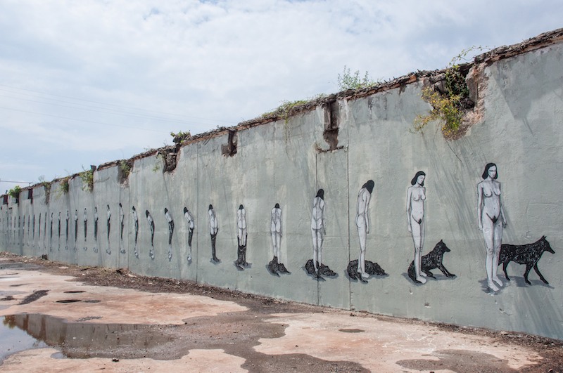 A portion of Hyuro's mural in Atlanta, the entirety of which has since been removed. Photo nickmickolas.